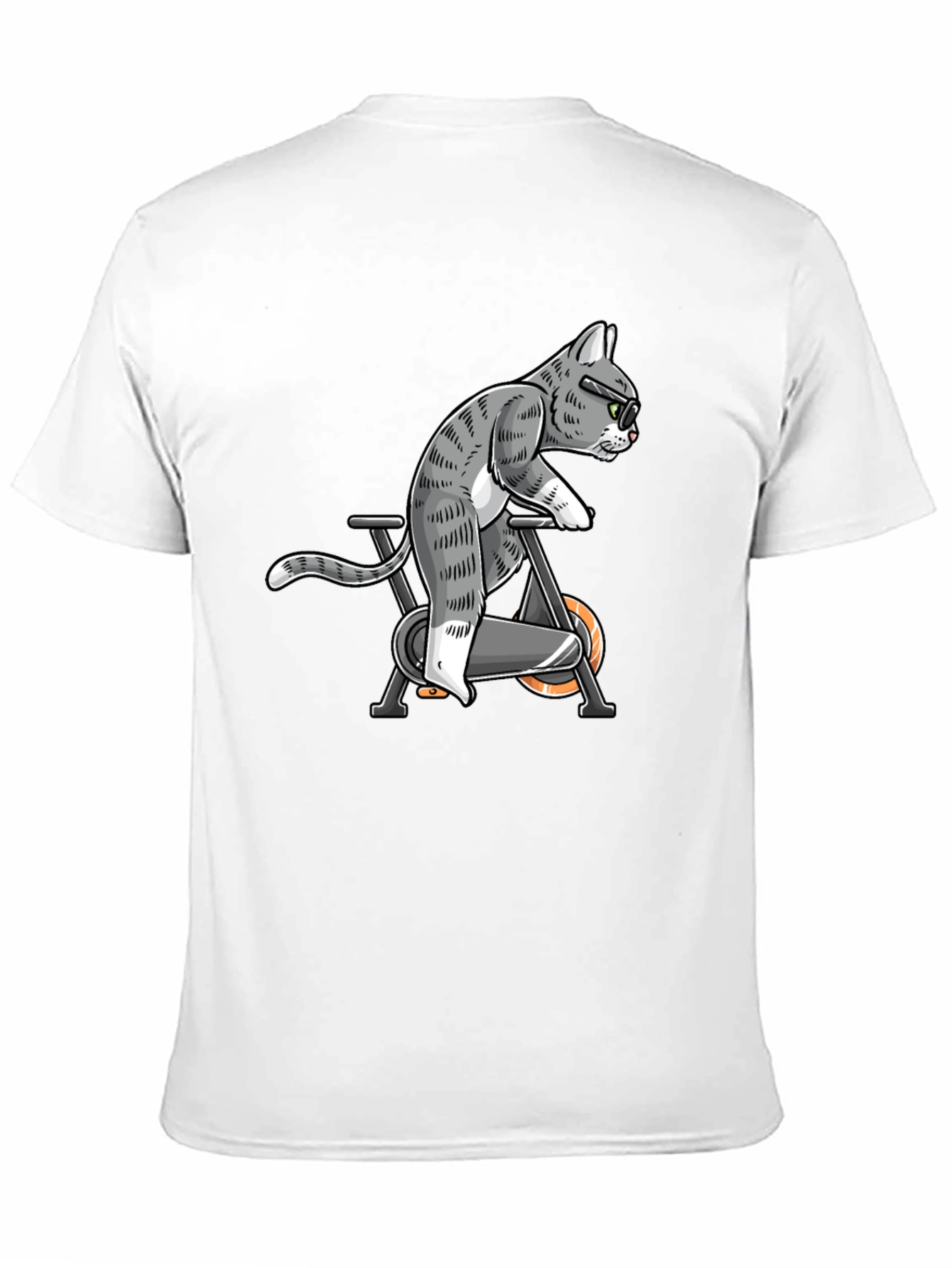 Cat on Exercise Bike Graphic Tee