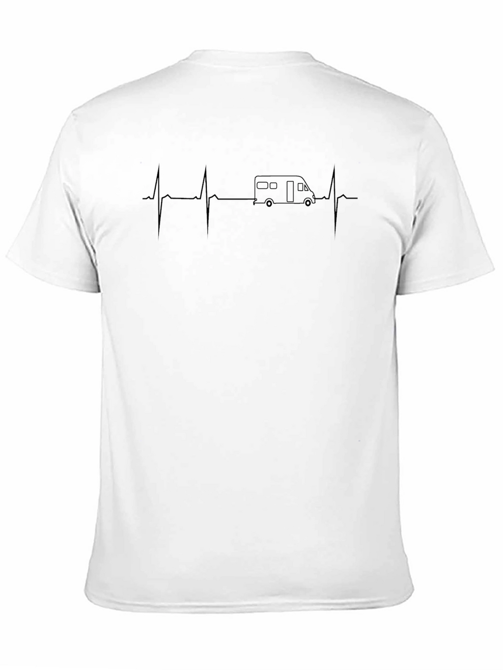 Campervan Heartbeat T-Shirt - Black Graphic Tee