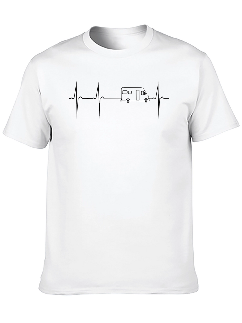 Campervan Heartbeat T-Shirt - Black Graphic Tee