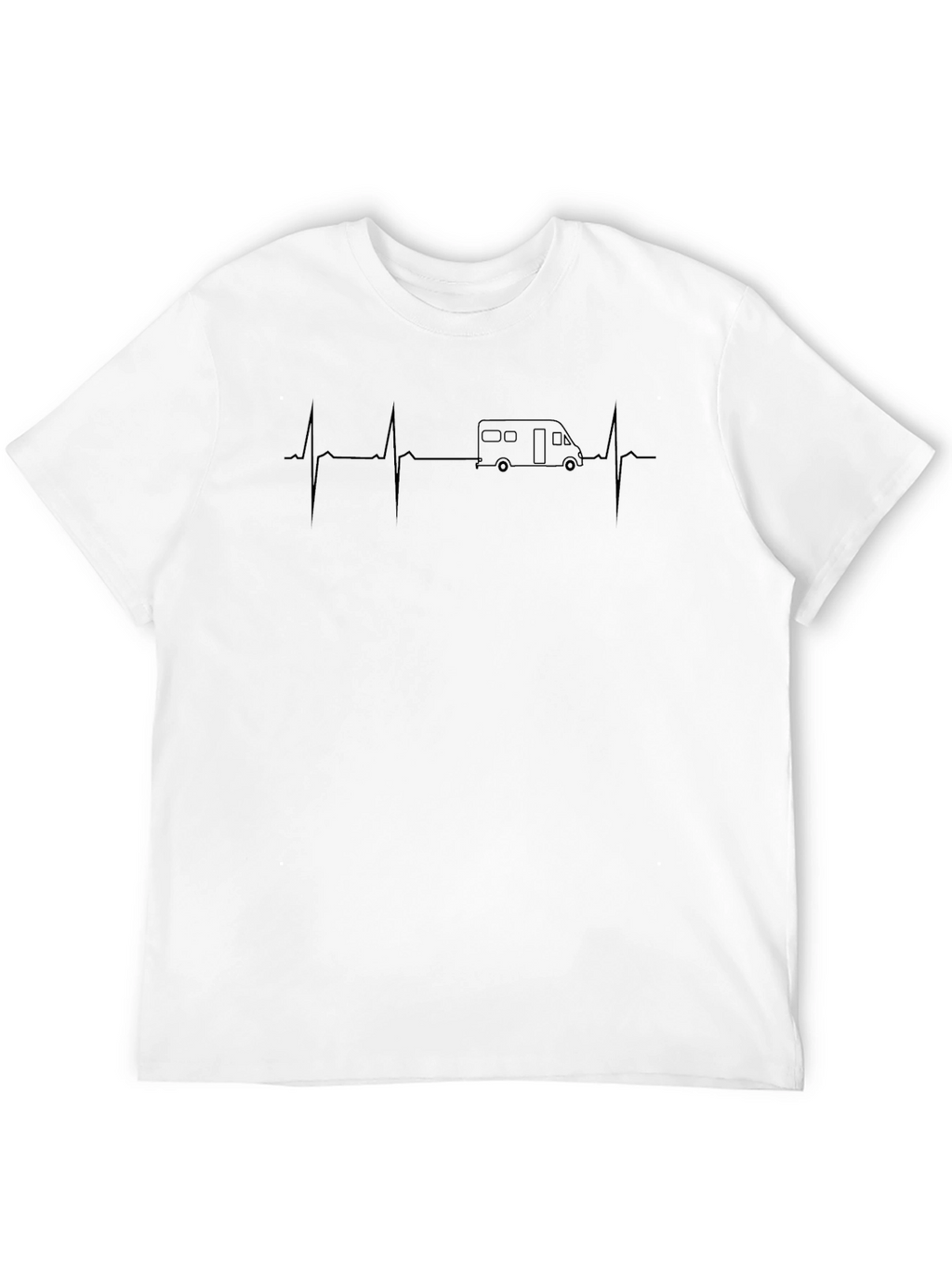 Campervan Heartbeat T-Shirt - Black Graphic Tee