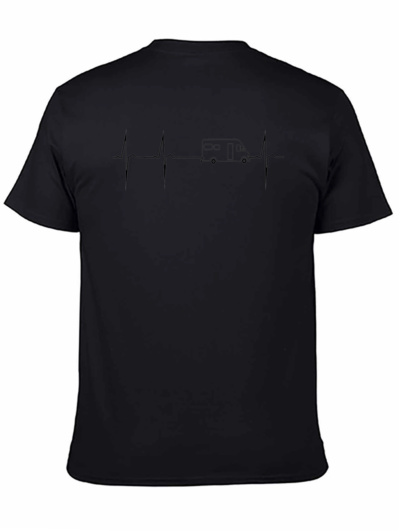 Campervan Heartbeat T-Shirt - Black Graphic Tee