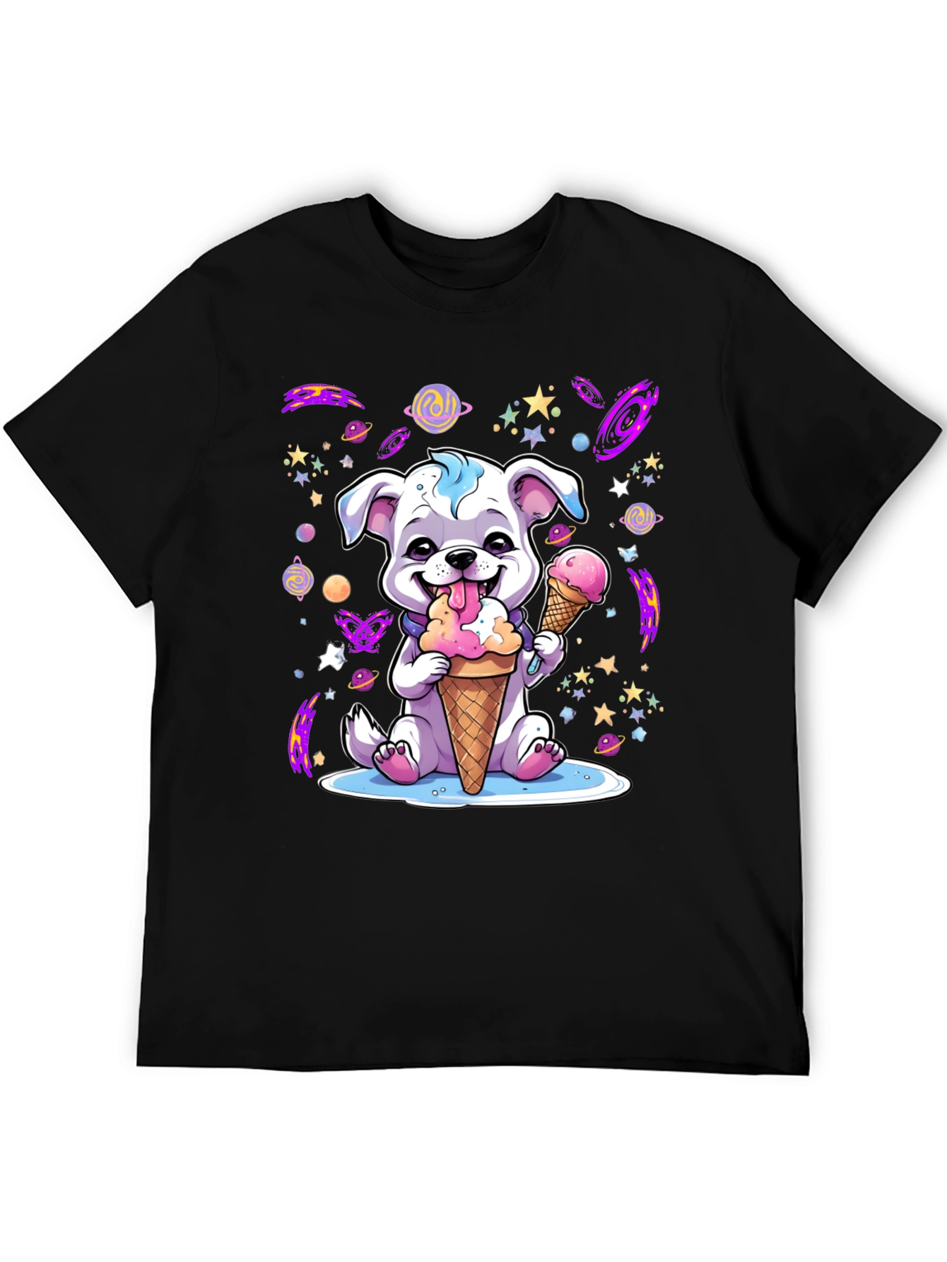 Cute Dog Ice Cream T-Shirt - Galaxy Pet Lover Tee