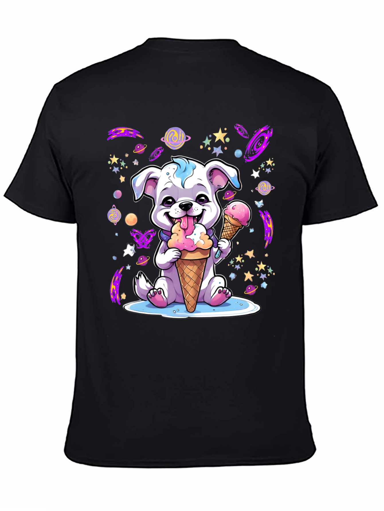 Cute Dog Ice Cream T-Shirt - Galaxy Pet Lover Tee