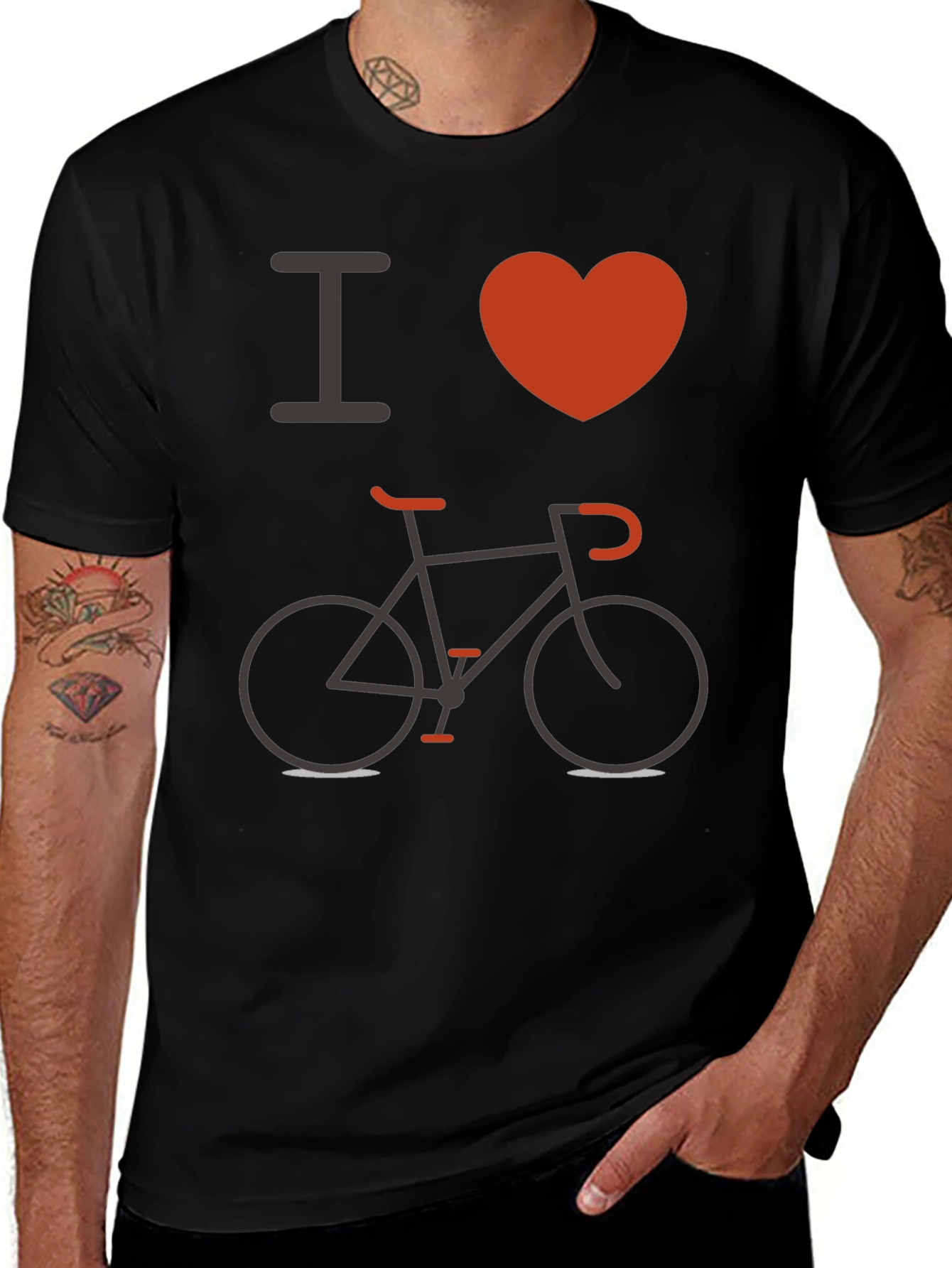 I Love Biking Black T-Shirt