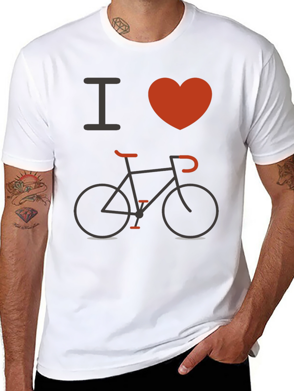 I Love Biking Black T-Shirt