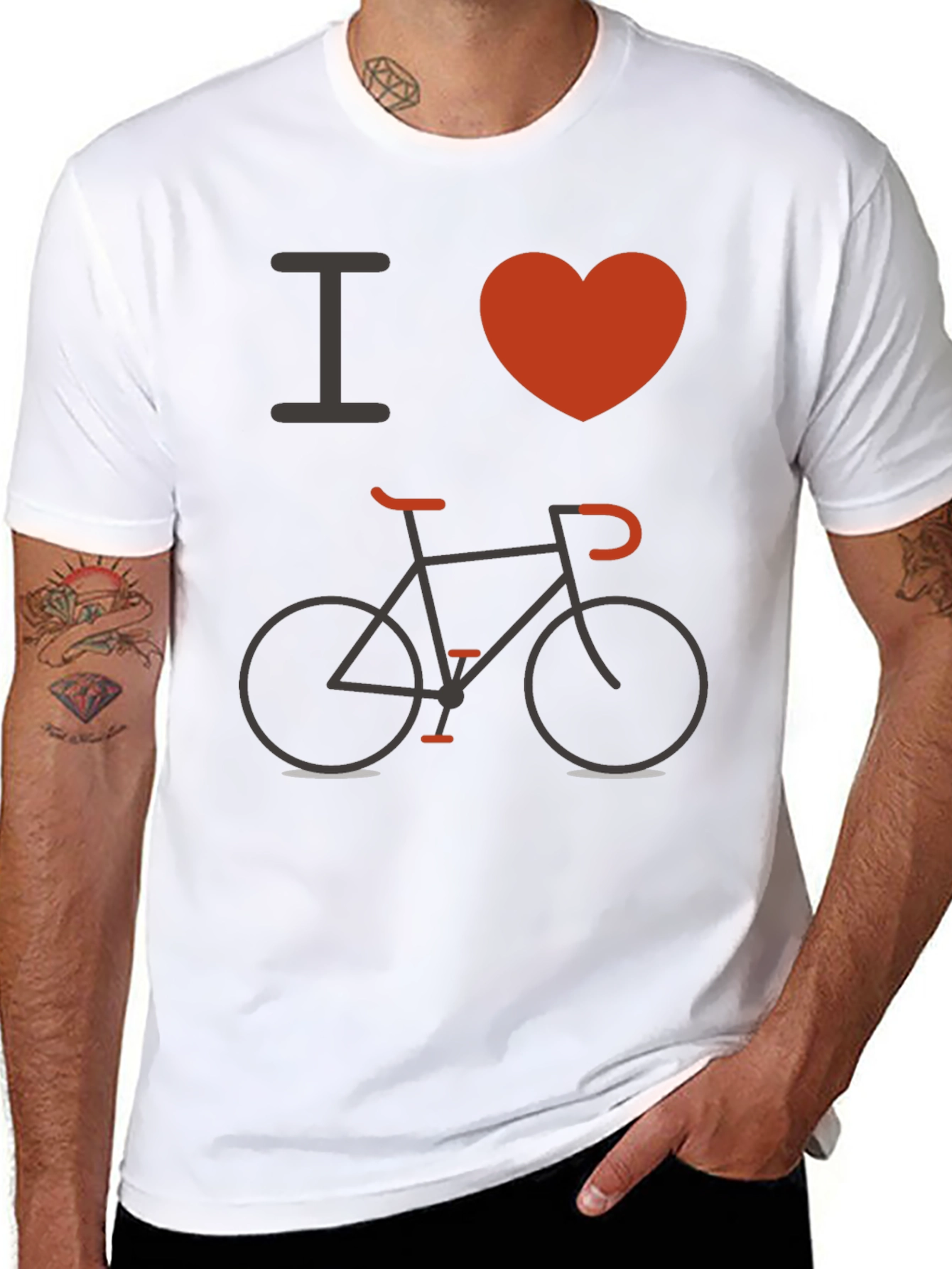 I Love Biking Black T-Shirt
