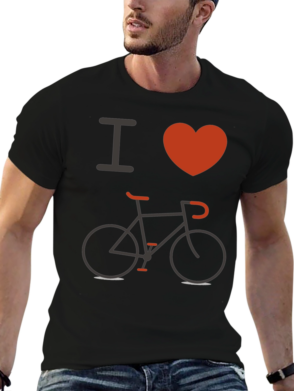 I Love Biking Black T-Shirt