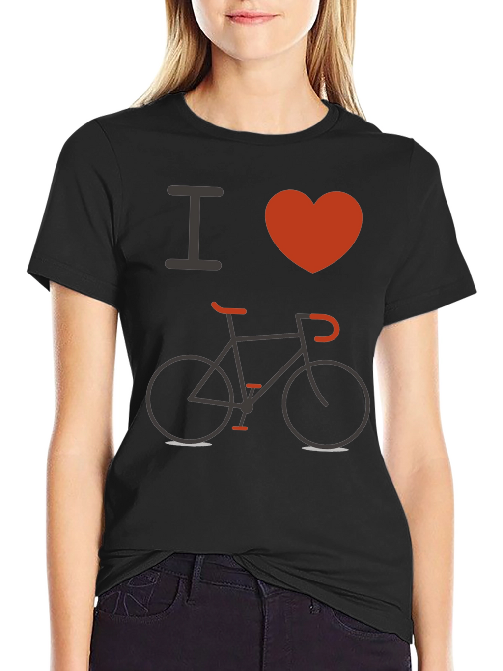 I Love Biking Black T-Shirt