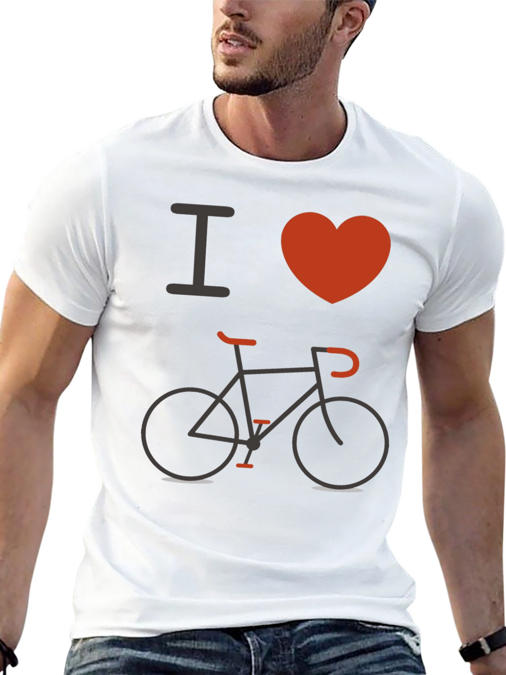 I Love Biking Black T-Shirt