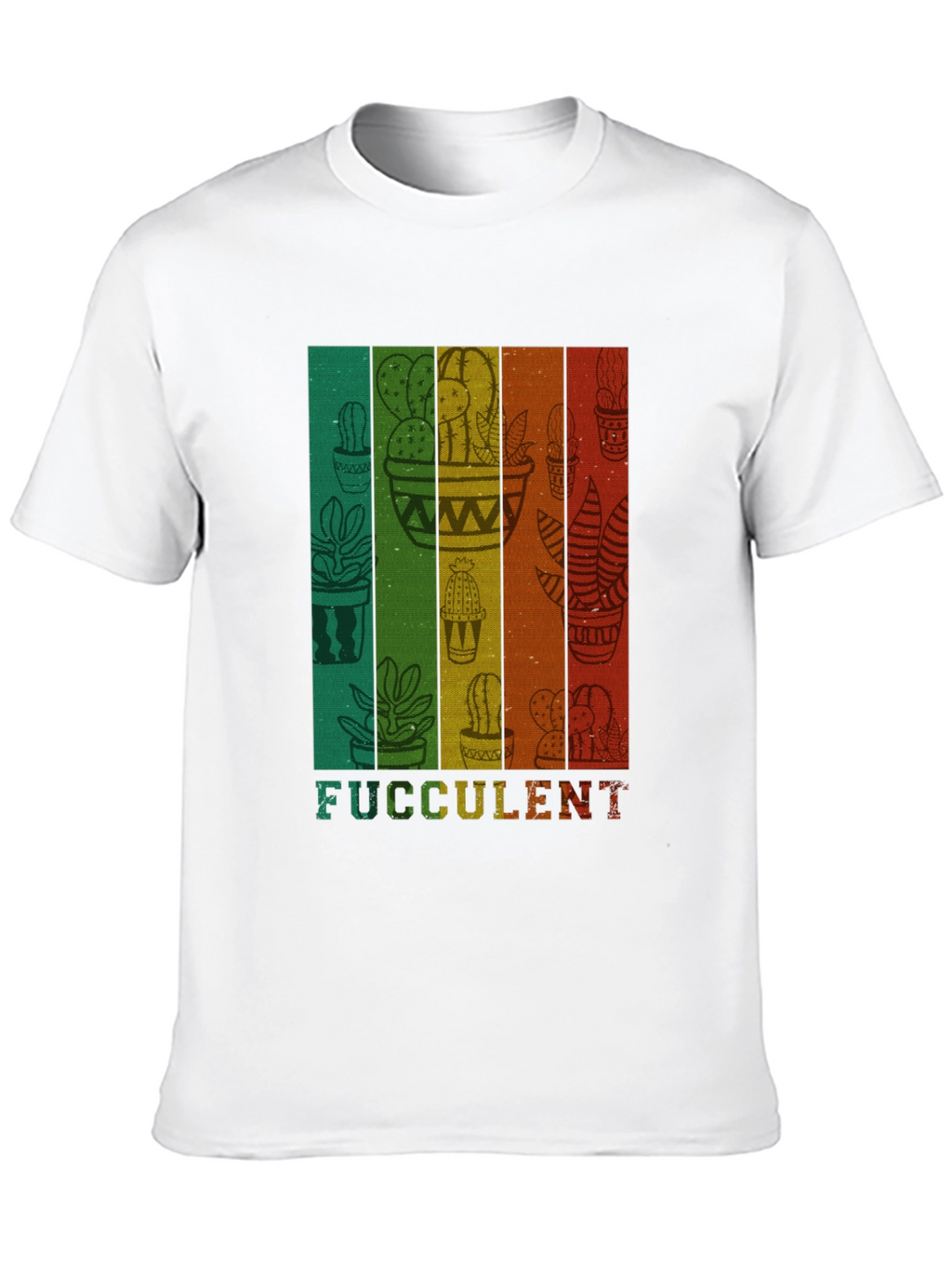 Fucculent Cactus T-Shirt - Retro Plant Lover Tee