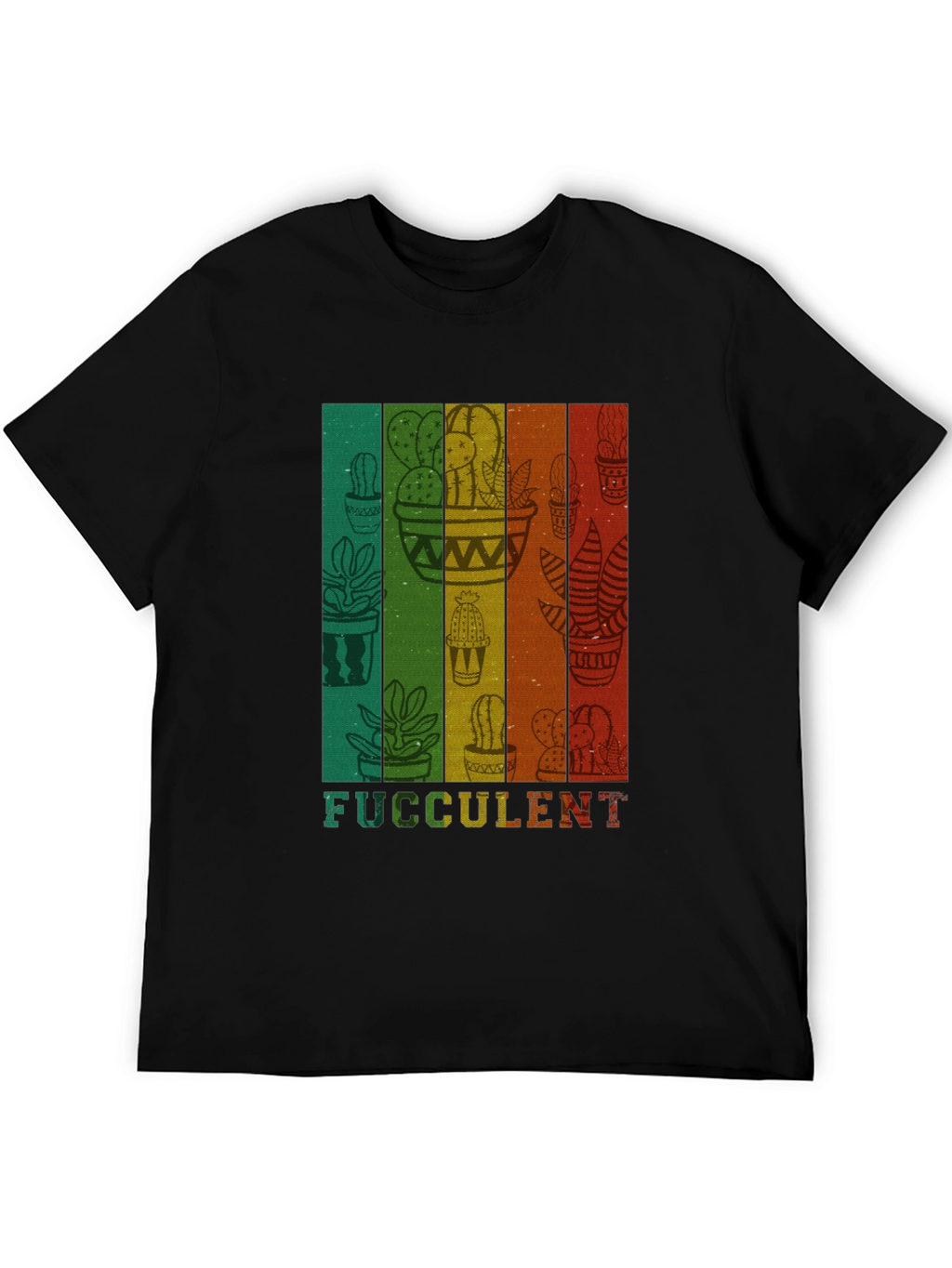 Fucculent Cactus T-Shirt - Retro Plant Lover Tee
