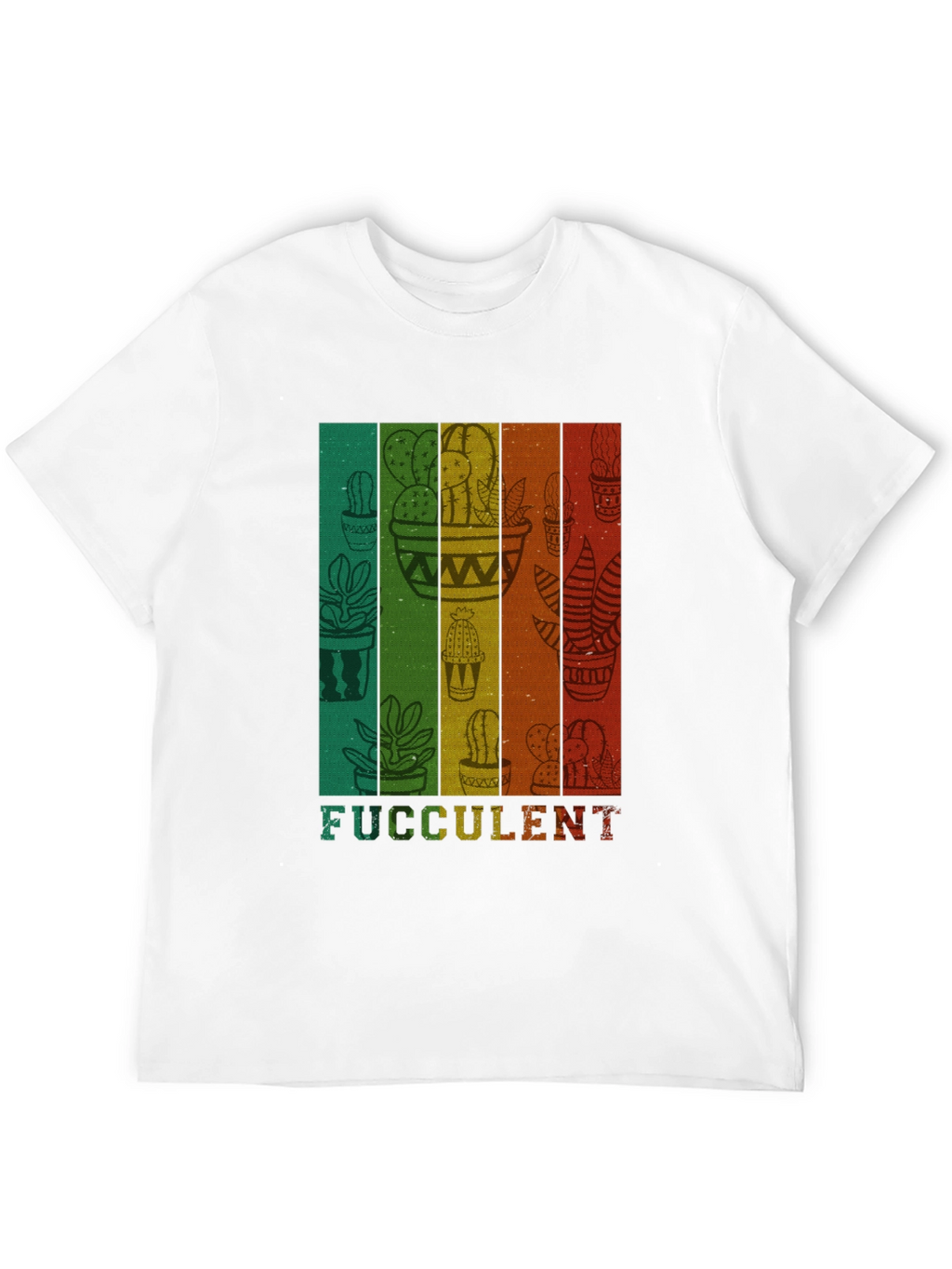 Fucculent Cactus T-Shirt - Retro Plant Lover Tee