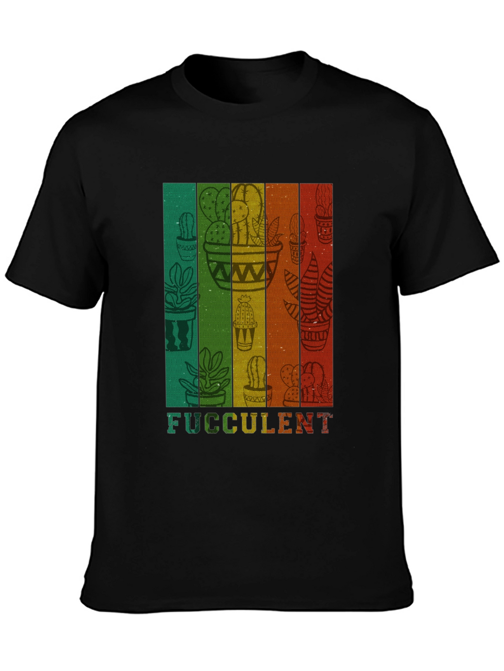 Fucculent Cactus T-Shirt - Retro Plant Lover Tee