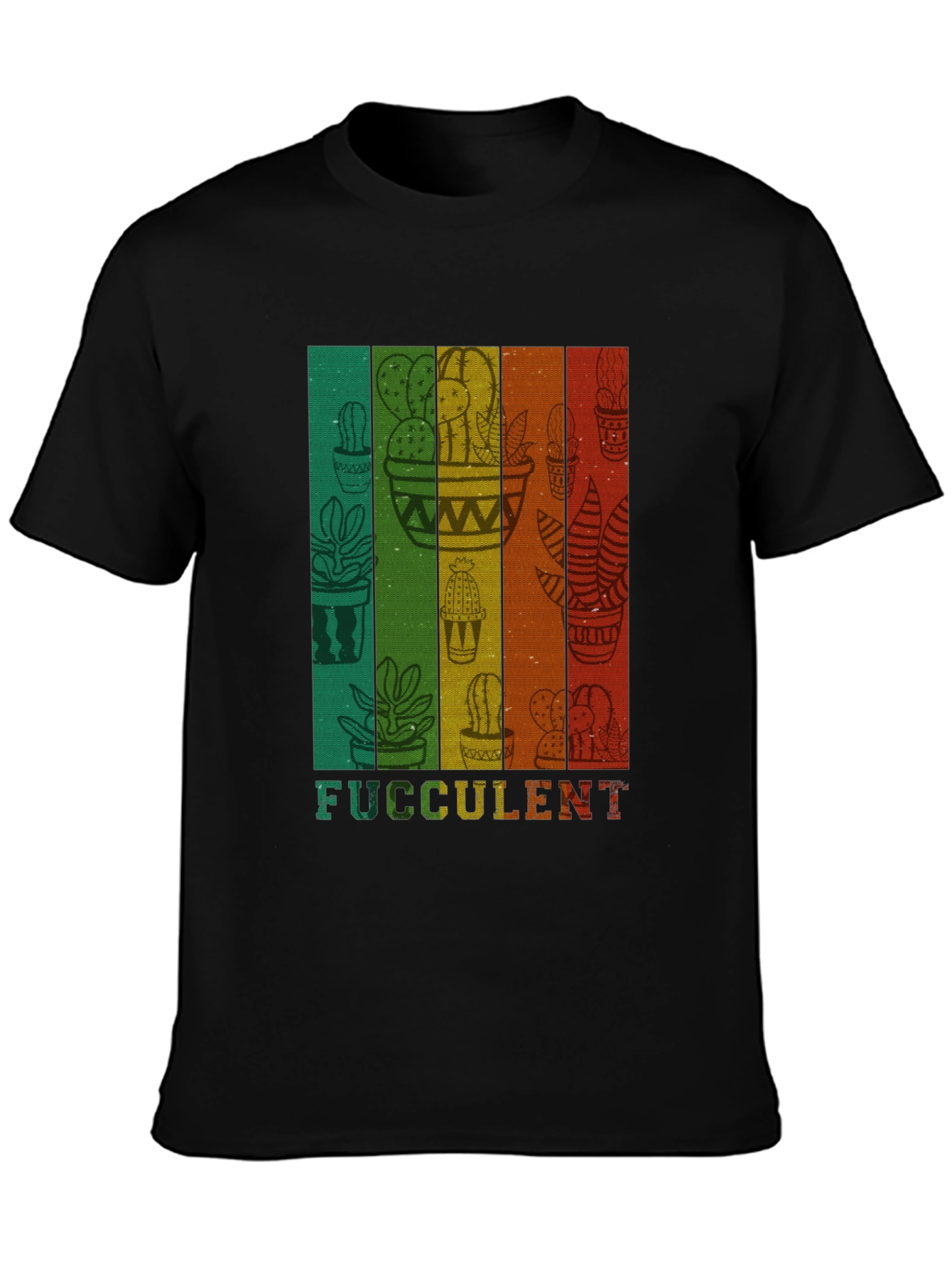 Fucculent Cactus T-Shirt - Retro Plant Lover Tee