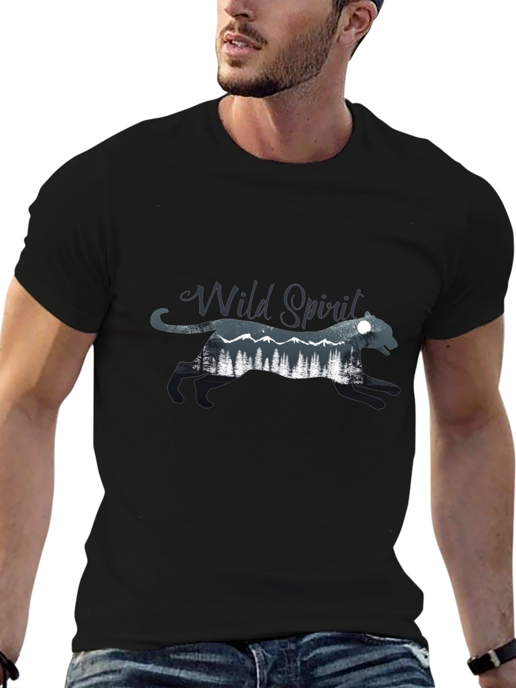 Wild Spirit Graphic Black T-Shirt