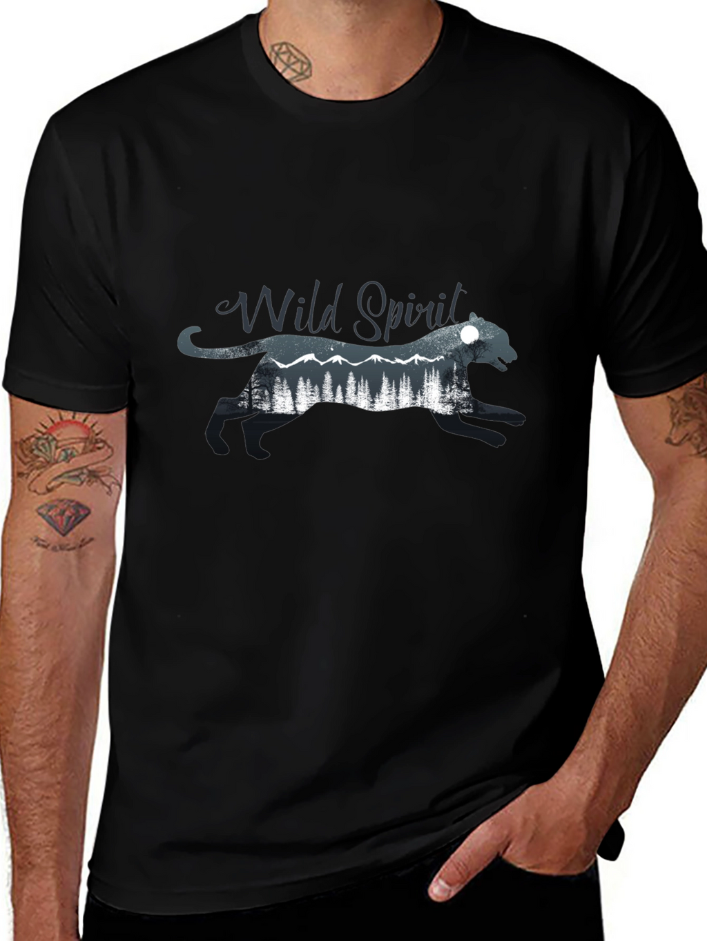 Wild Spirit Graphic Black T-Shirt