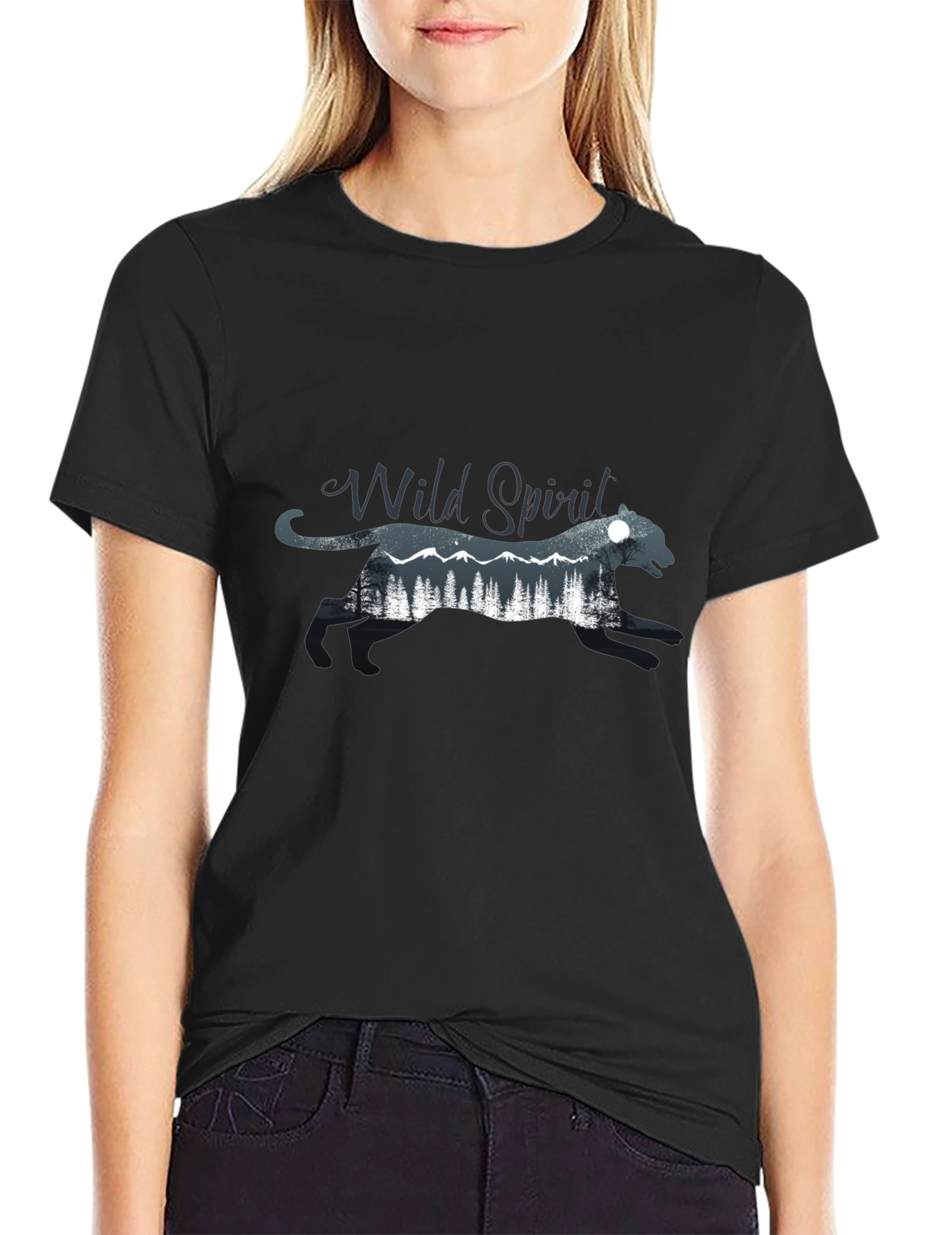 Wild Spirit Graphic Black T-Shirt