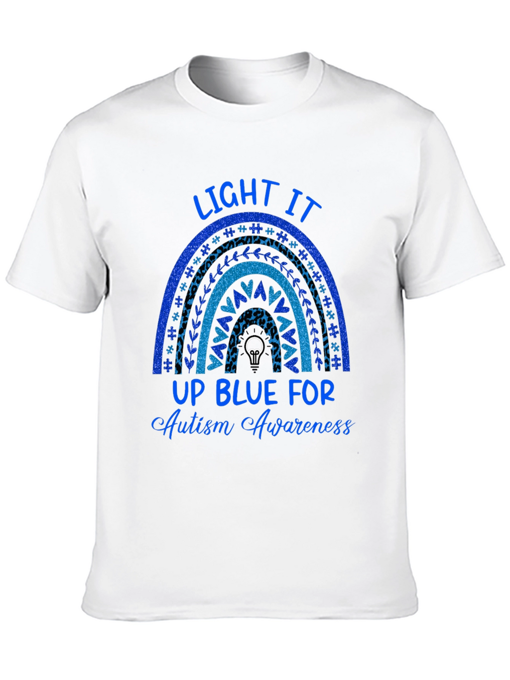 Autism Awareness Blue Rainbow T-Shirt