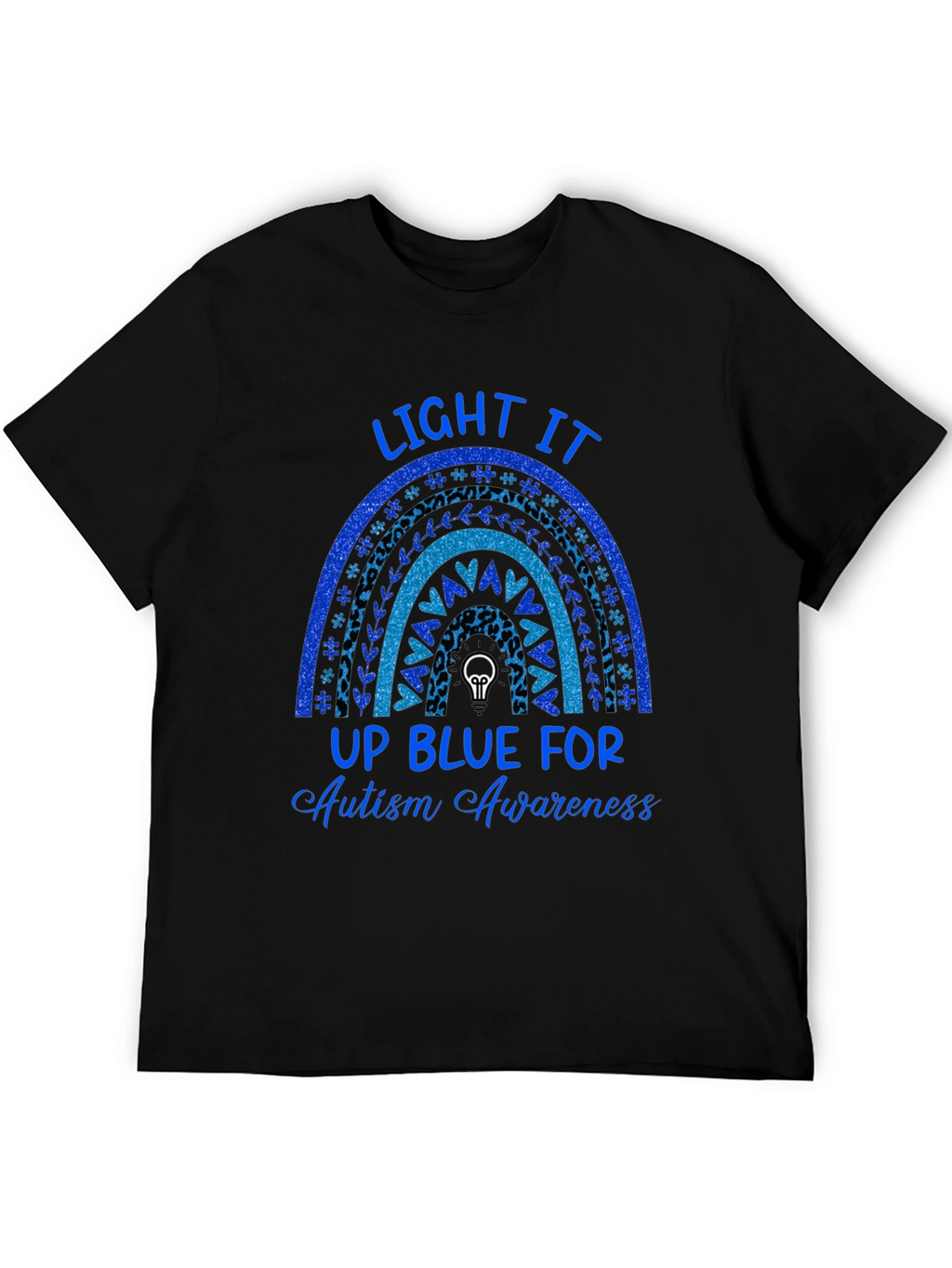 Autism Awareness Blue Rainbow T-Shirt