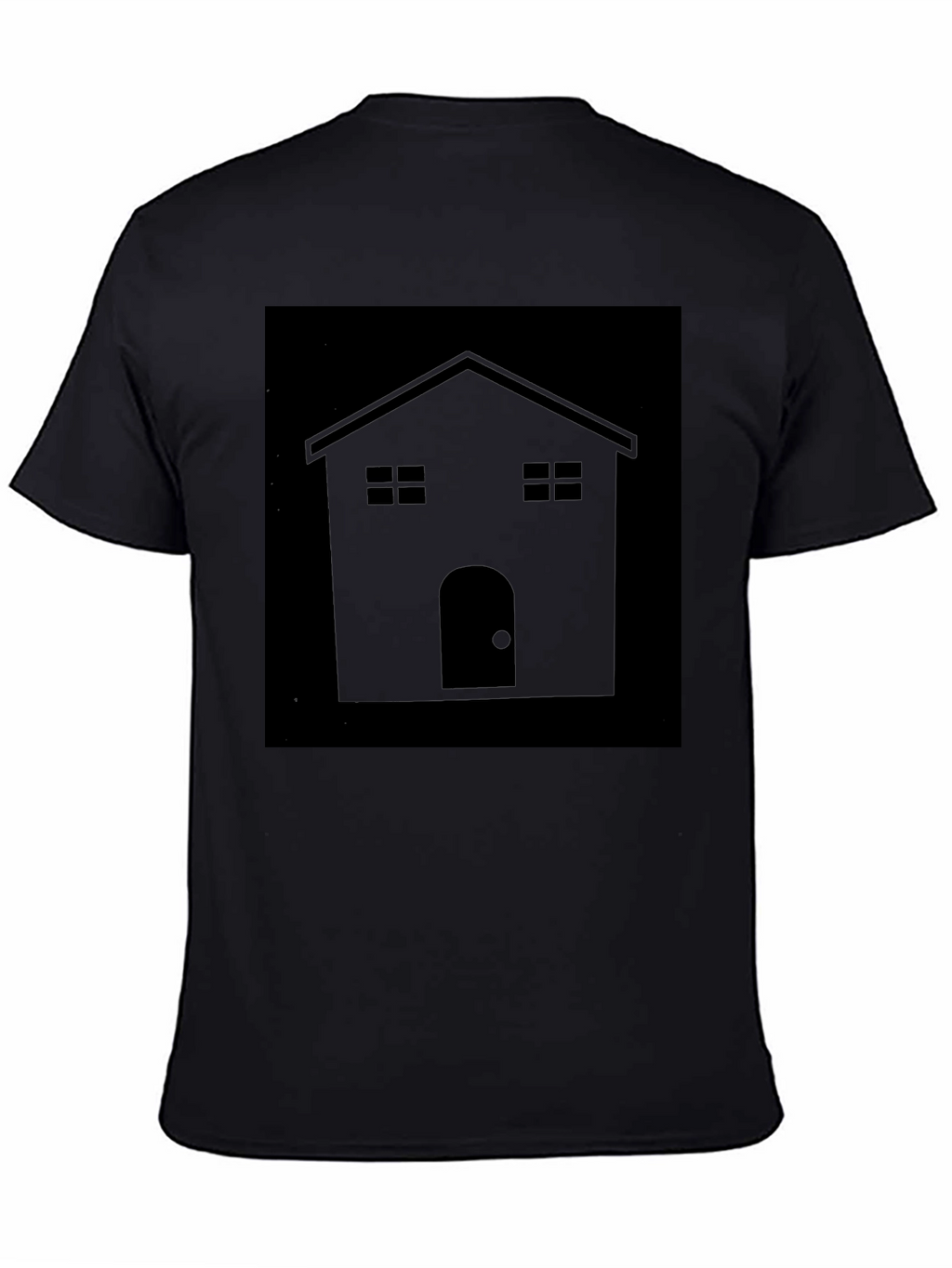 Minimalist House Graphic Tee - Black