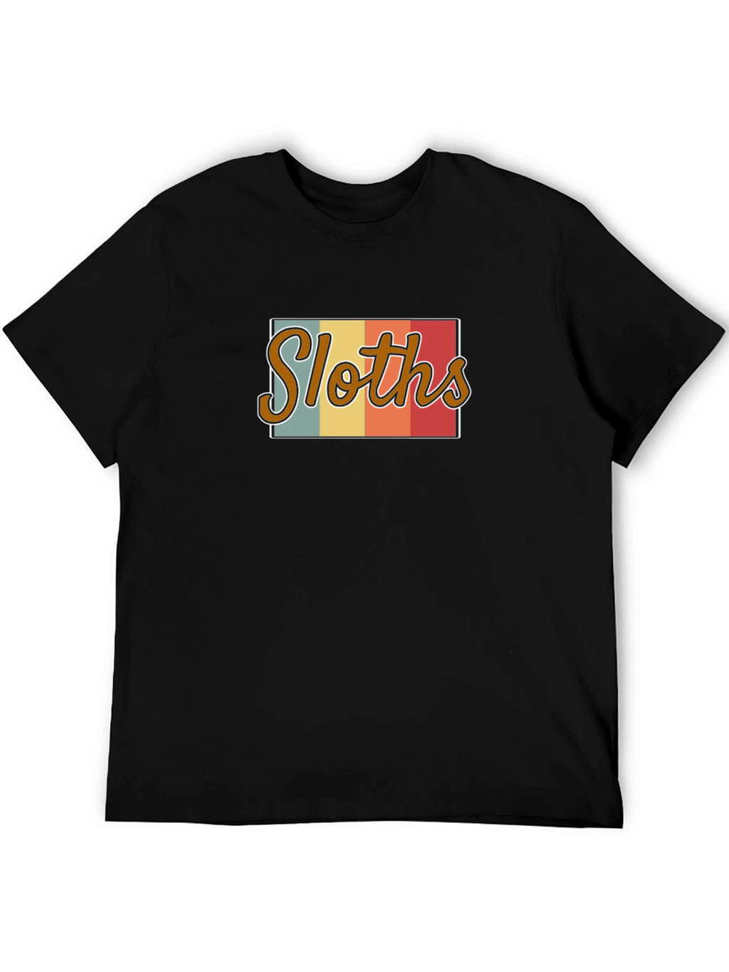 Retro Sloths Graphic Tee - Mens Black T-Shirt