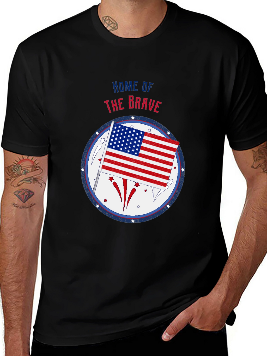 Patriotic Home of the Brave Graphic Tee