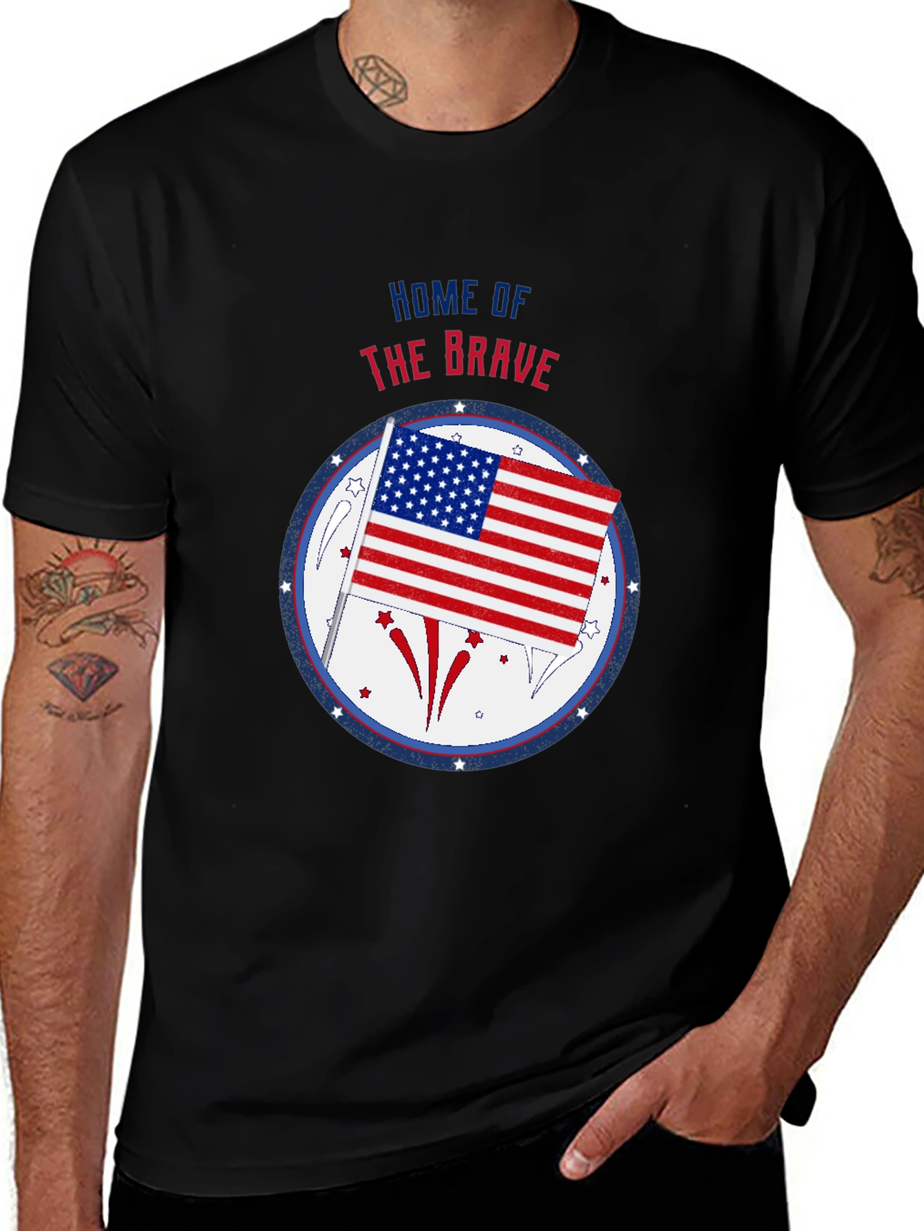 Patriotic Home of the Brave Graphic Tee