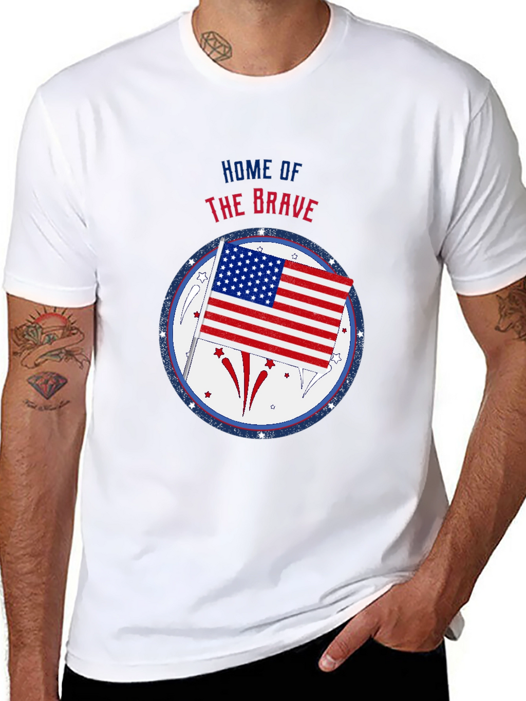 Patriotic Home of the Brave Graphic Tee