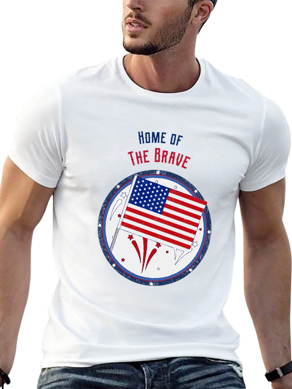 Patriotic Home of the Brave Graphic Tee