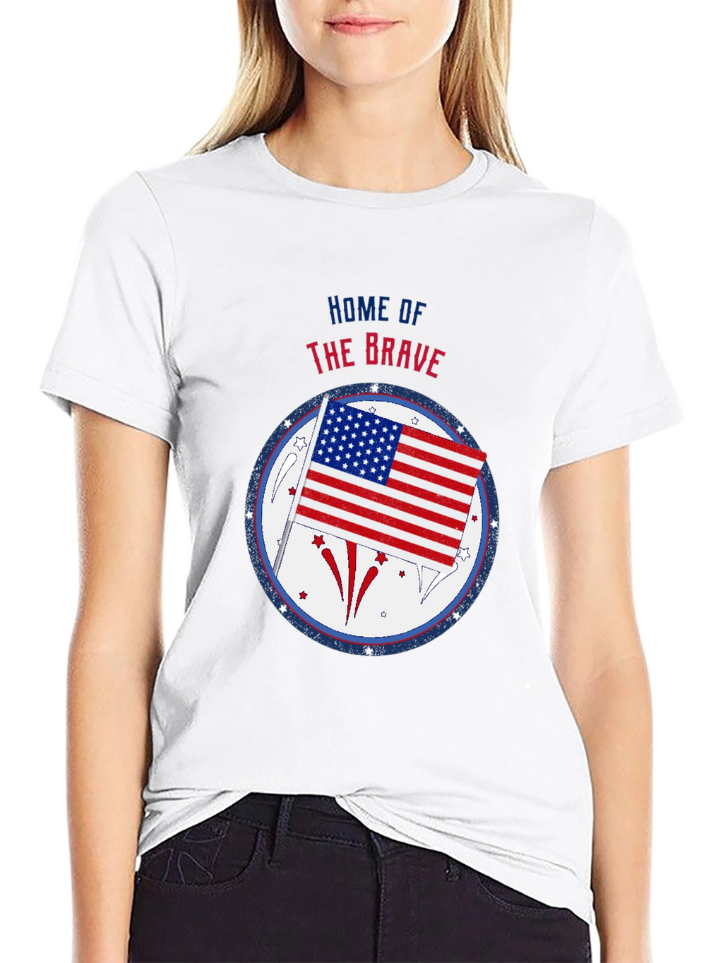 Patriotic Home of the Brave Graphic Tee