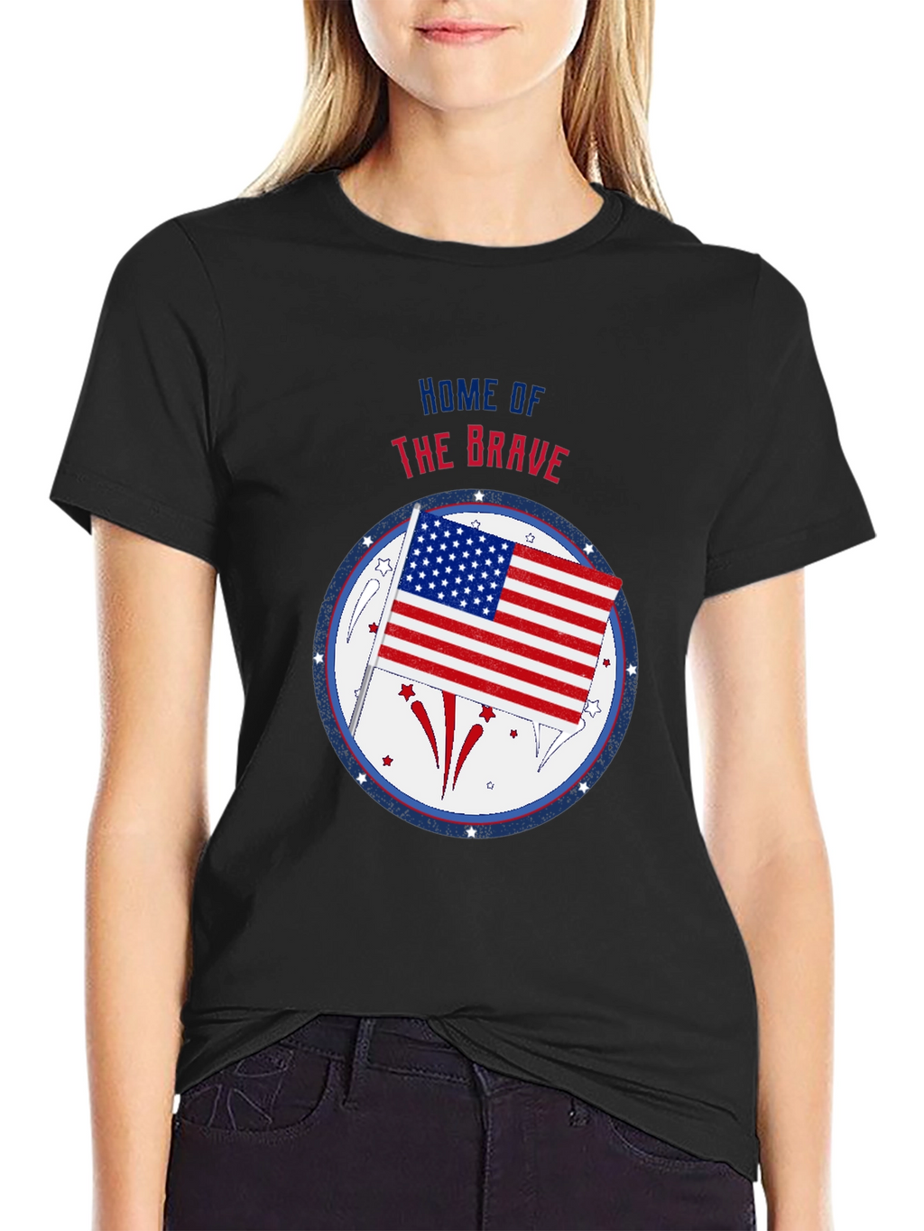 Patriotic Home of the Brave Graphic Tee