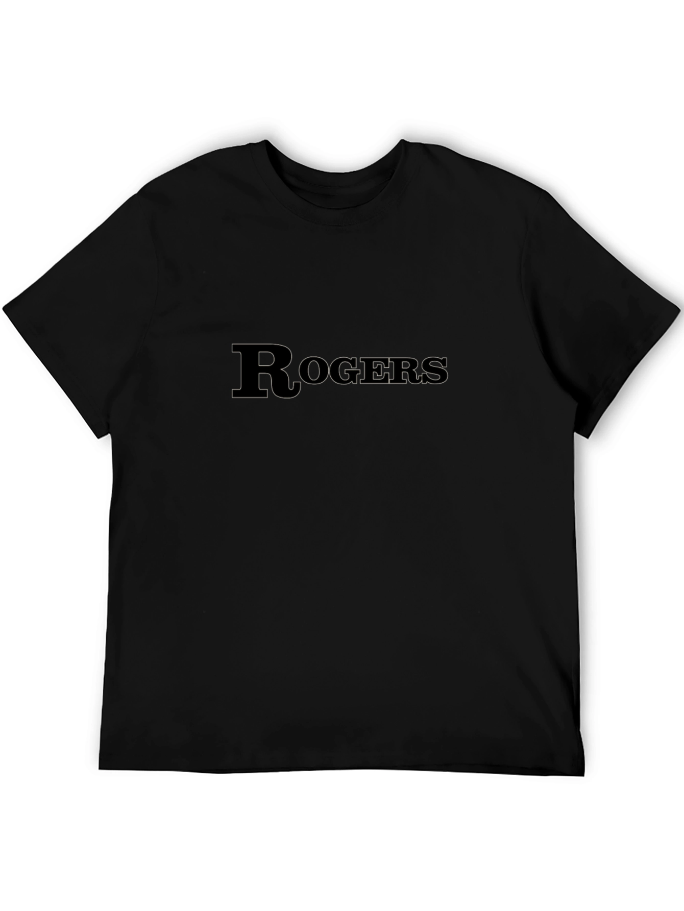 Rogers Bold Text Graphic Tee - Classic Black Cotton T-Shirt
