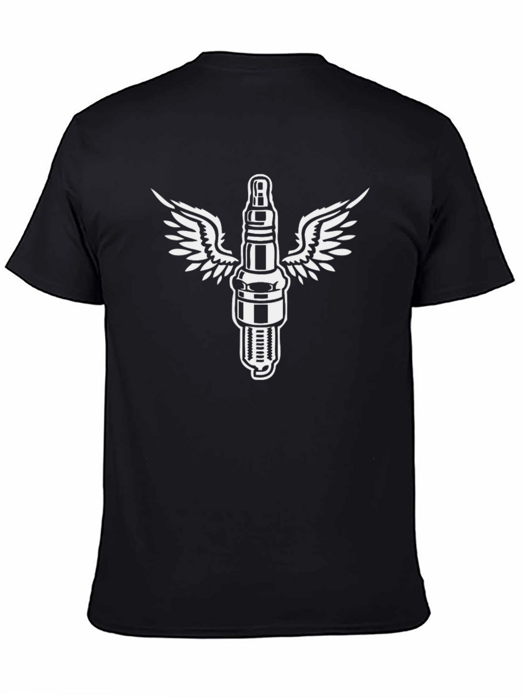 Winged Spark Plug Graphic Tee - Black