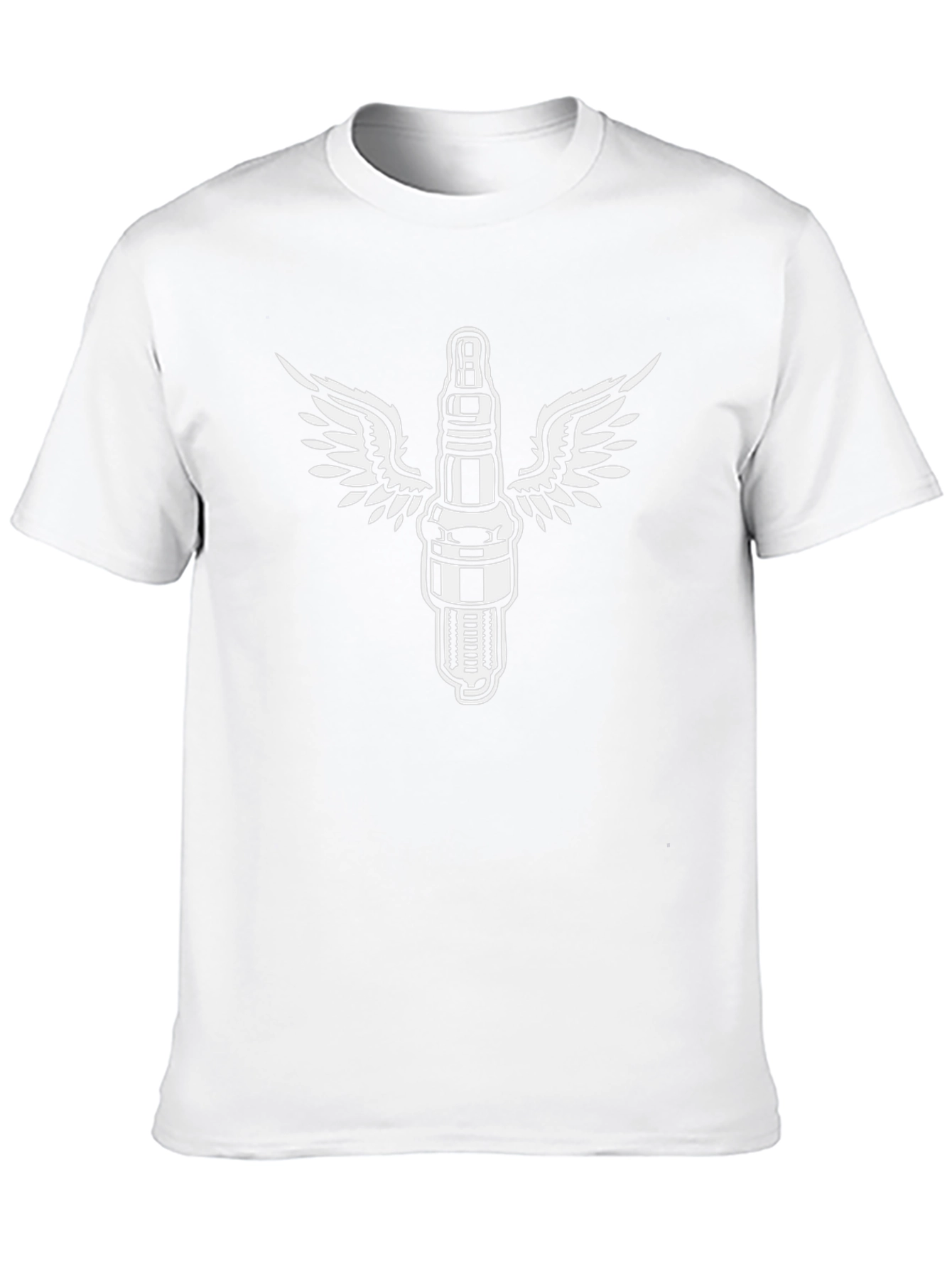 Winged Spark Plug Graphic Tee - Black