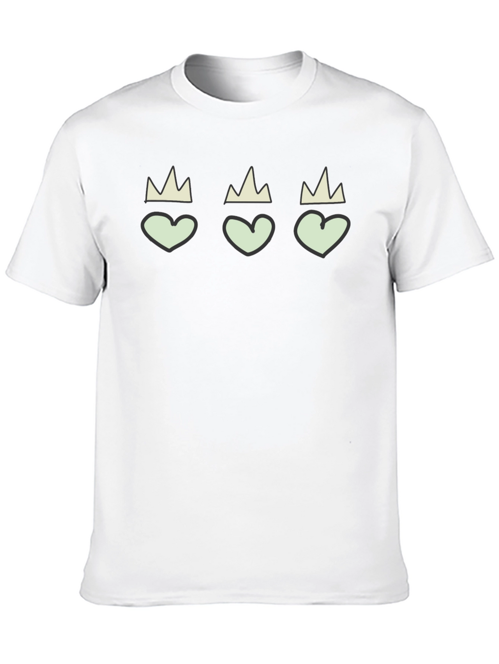 Hearts with Crowns Black Graphic Tee