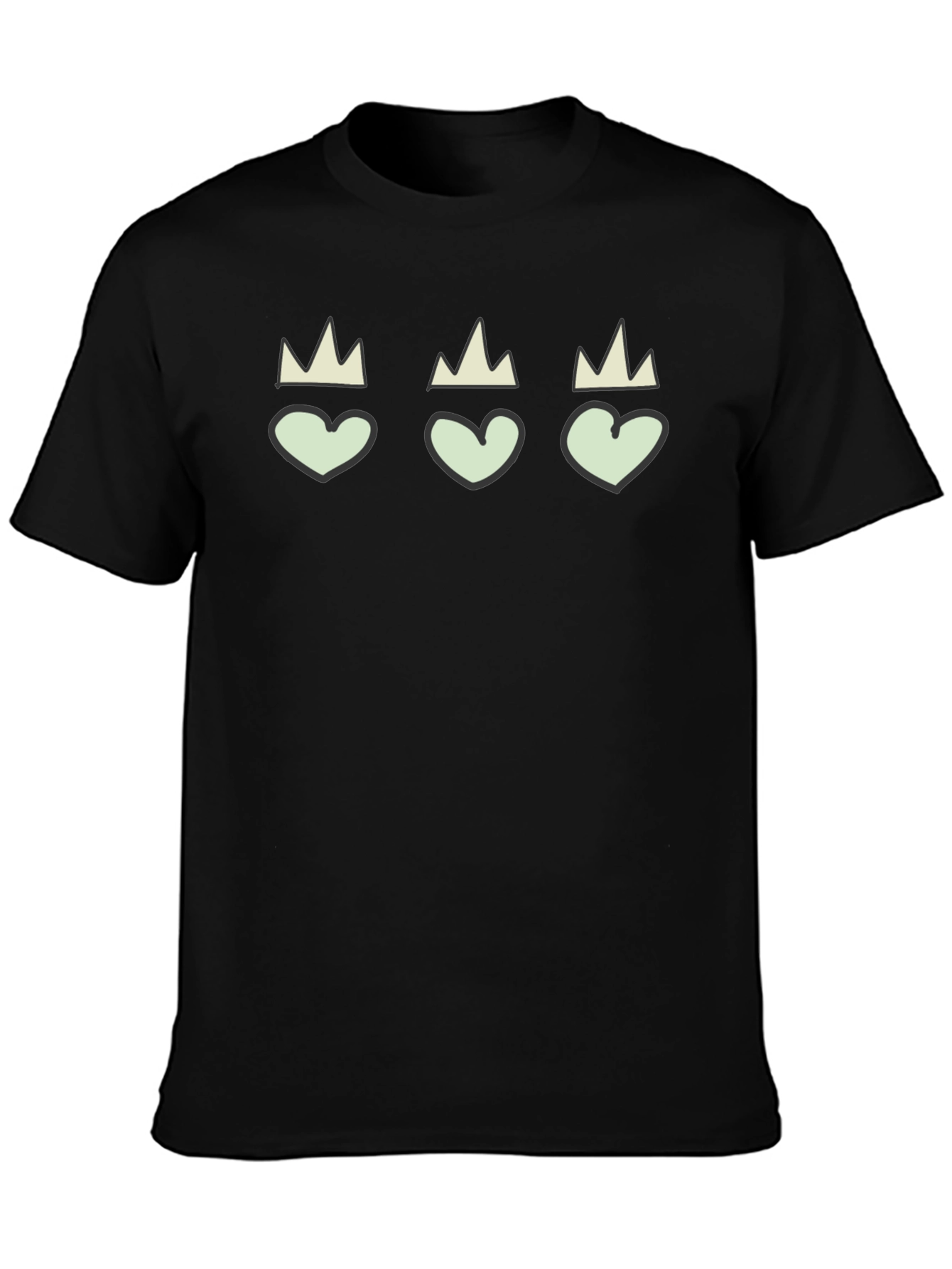 Hearts with Crowns Black Graphic Tee