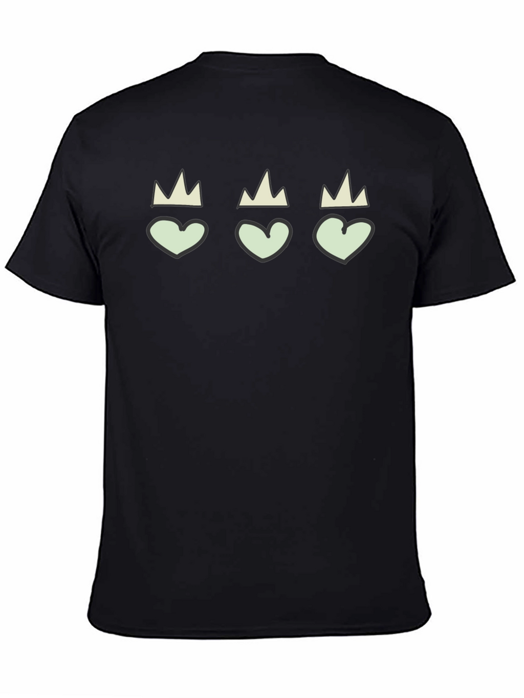 Hearts with Crowns Black Graphic Tee