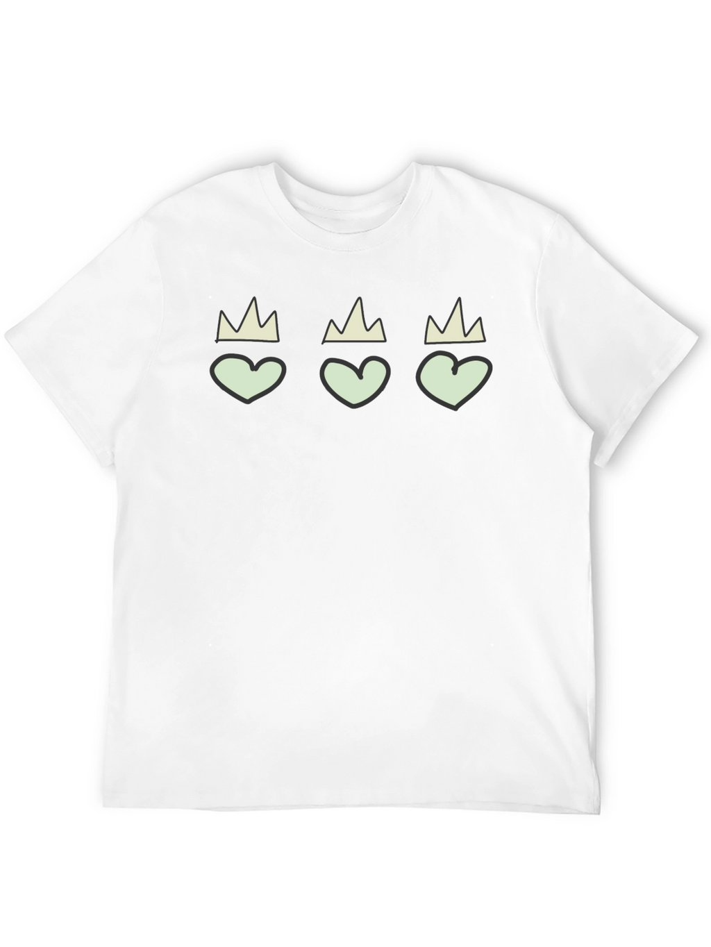 Hearts with Crowns Black Graphic Tee
