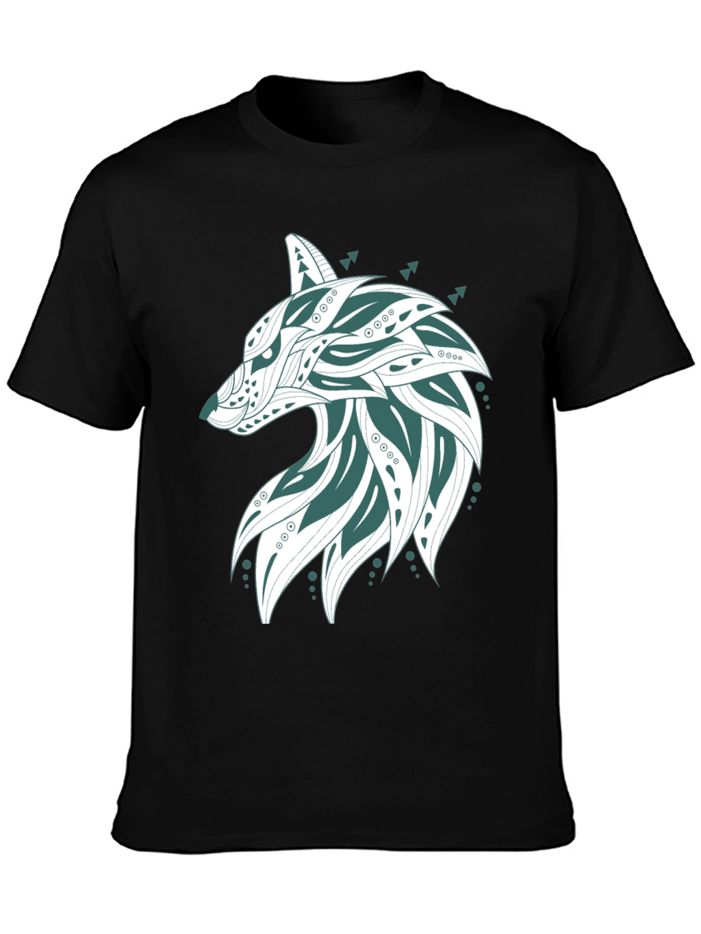 Wolf Graphic Print Tee - Mens Black T-Shirt