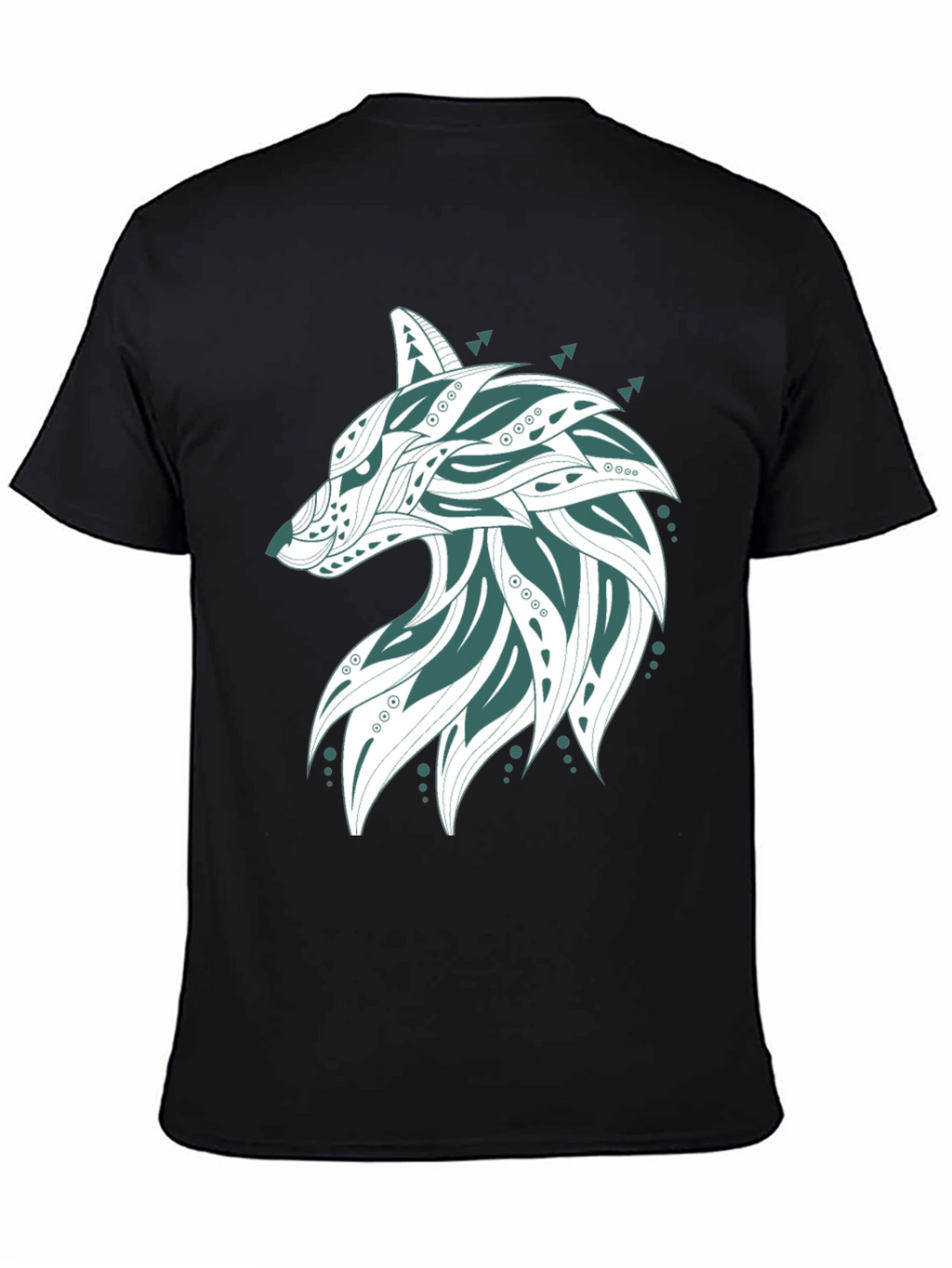 Wolf Graphic Print Tee - Mens Black T-Shirt
