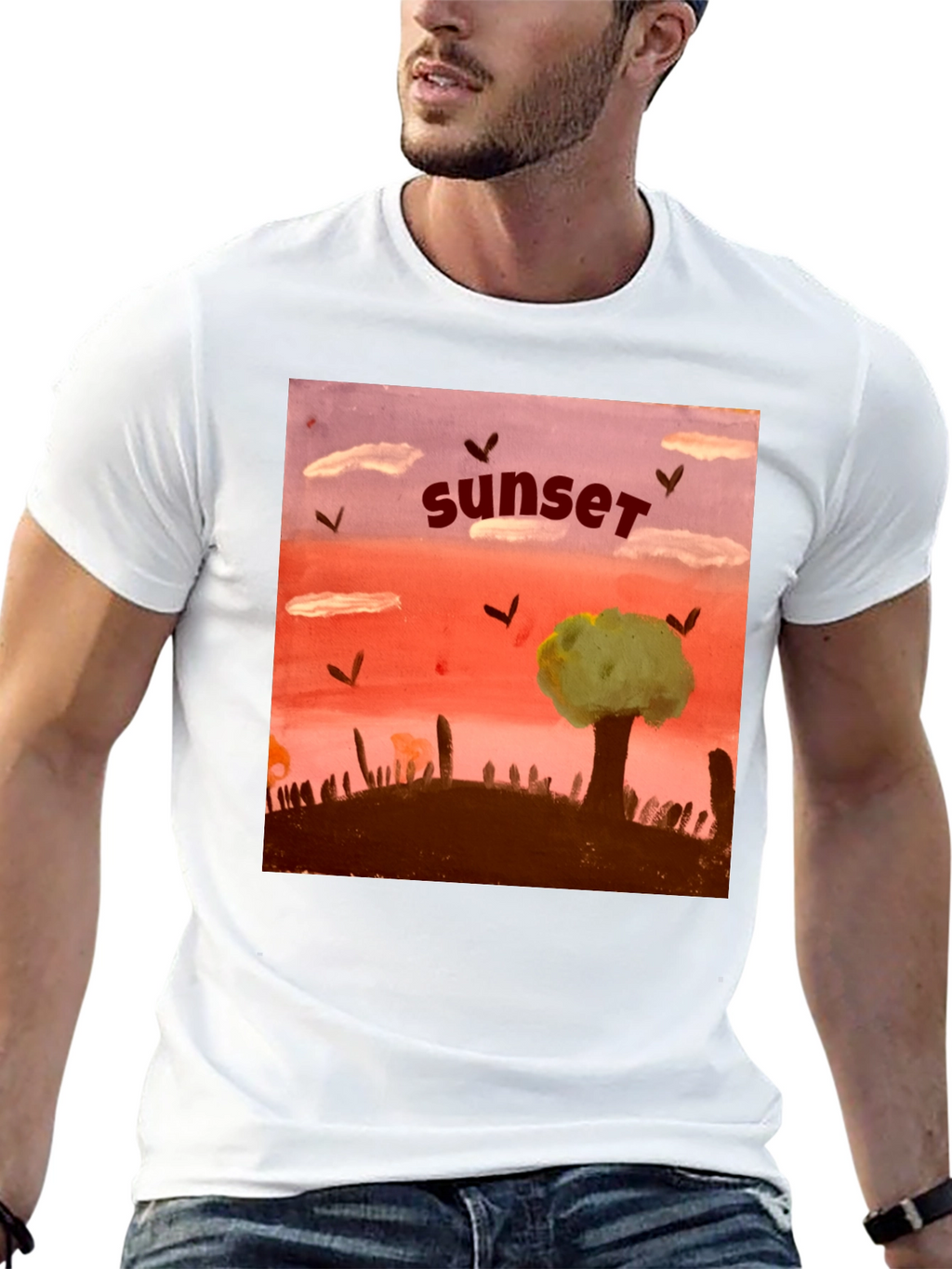 Sunset Graphic T-Shirt - Unique Artistic Design