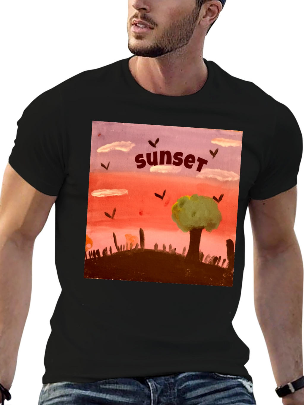 Sunset Graphic T-Shirt - Unique Artistic Design