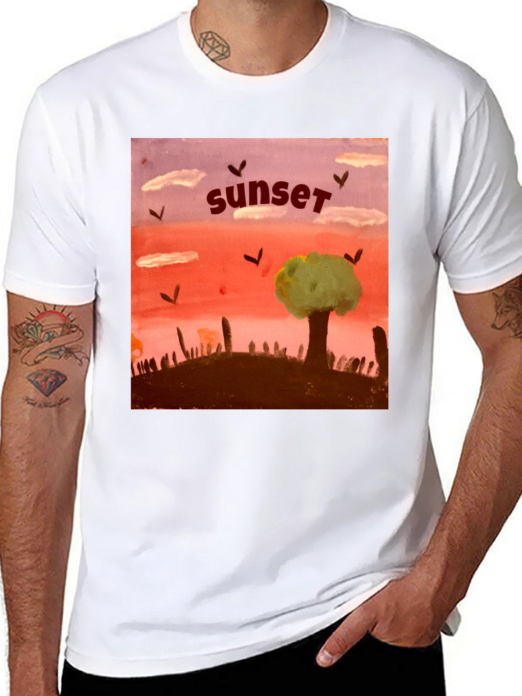 Sunset Graphic T-Shirt - Unique Artistic Design