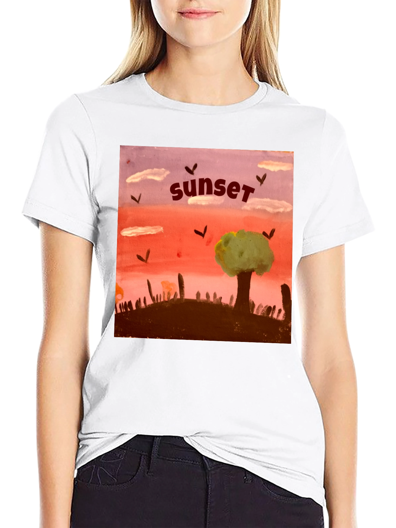 Sunset Graphic T-Shirt - Unique Artistic Design