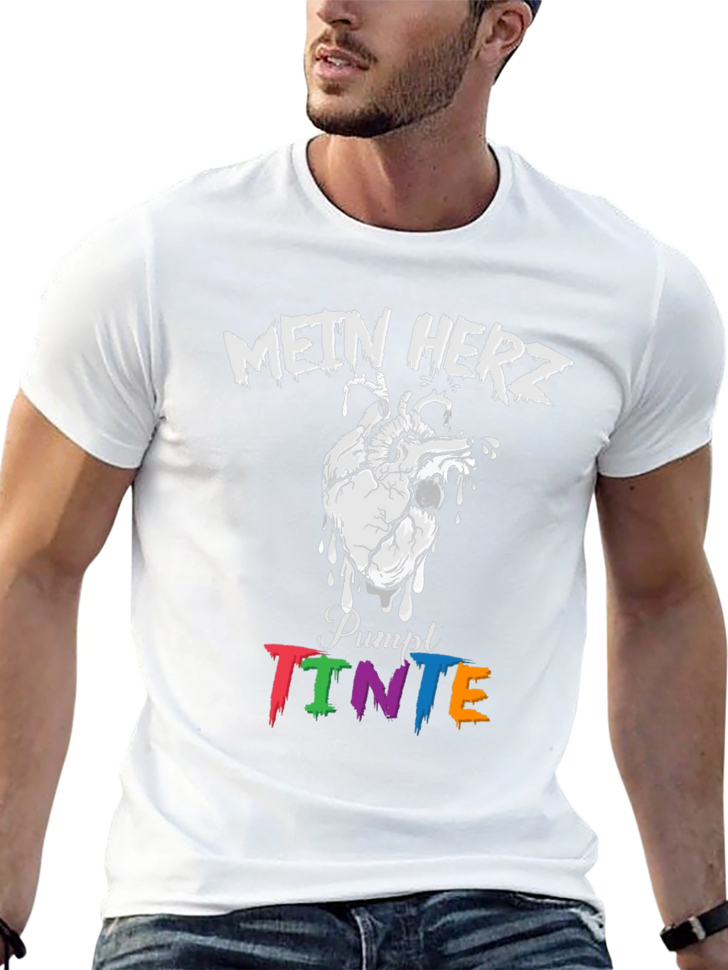 Mein Herz Pumpt Tinte Black Graphic Tee