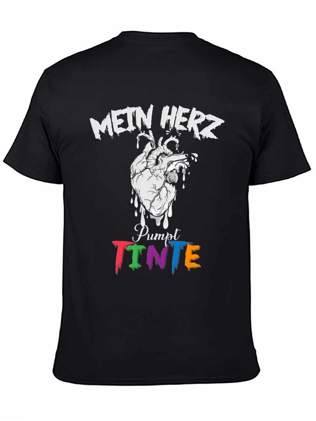 Mein Herz Pumpt Tinte Black Graphic Tee