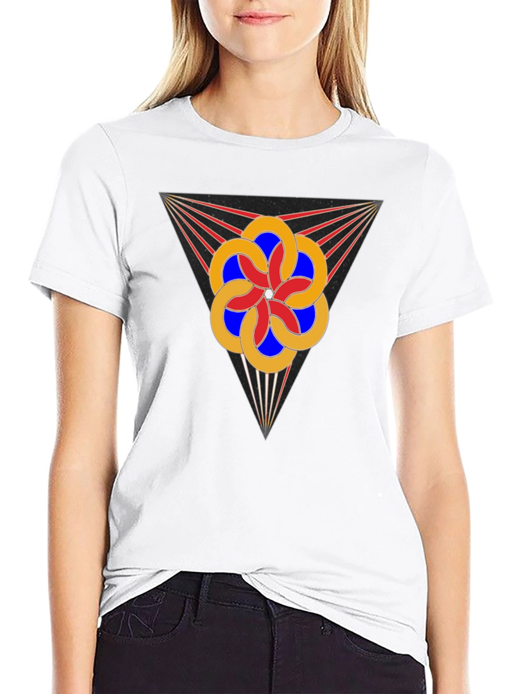 Geometric Flower Tee - Stylish Graphic Design T-Shirt