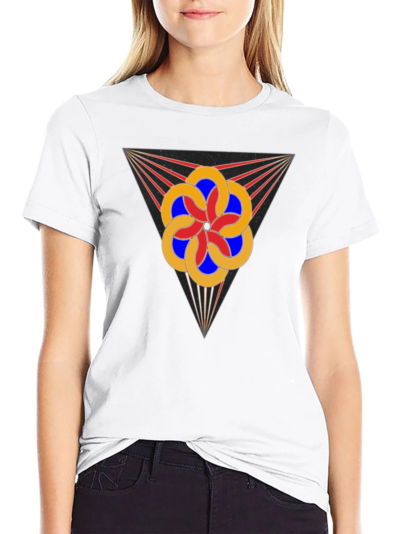 Geometric Flower Tee - Stylish Graphic Design T-Shirt