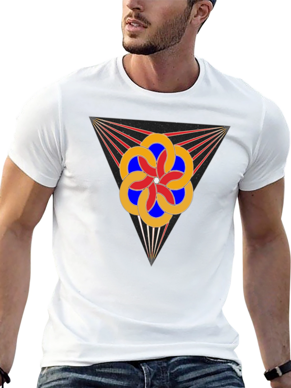 Geometric Flower Tee - Stylish Graphic Design T-Shirt