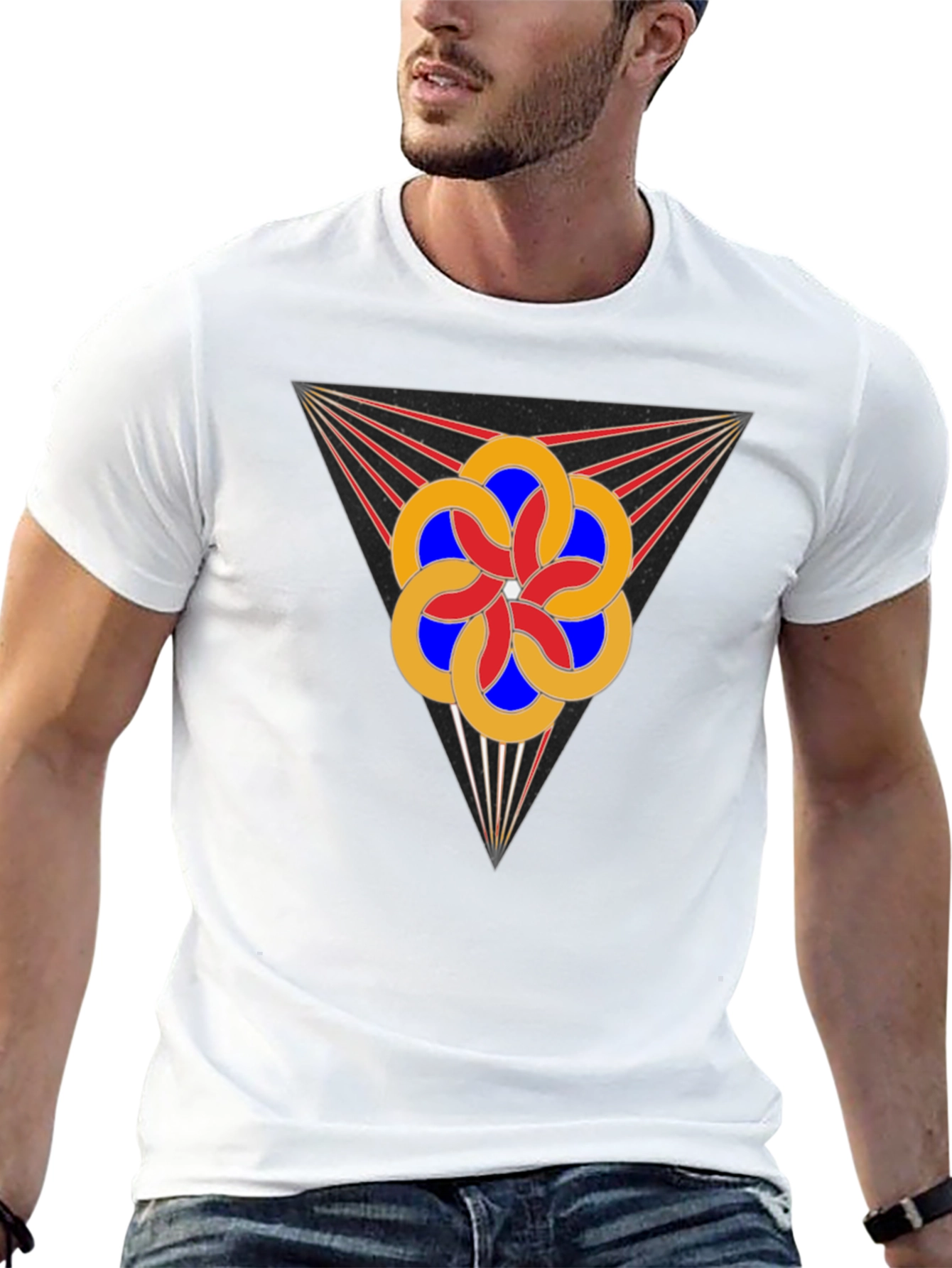 Geometric Flower Tee - Stylish Graphic Design T-Shirt